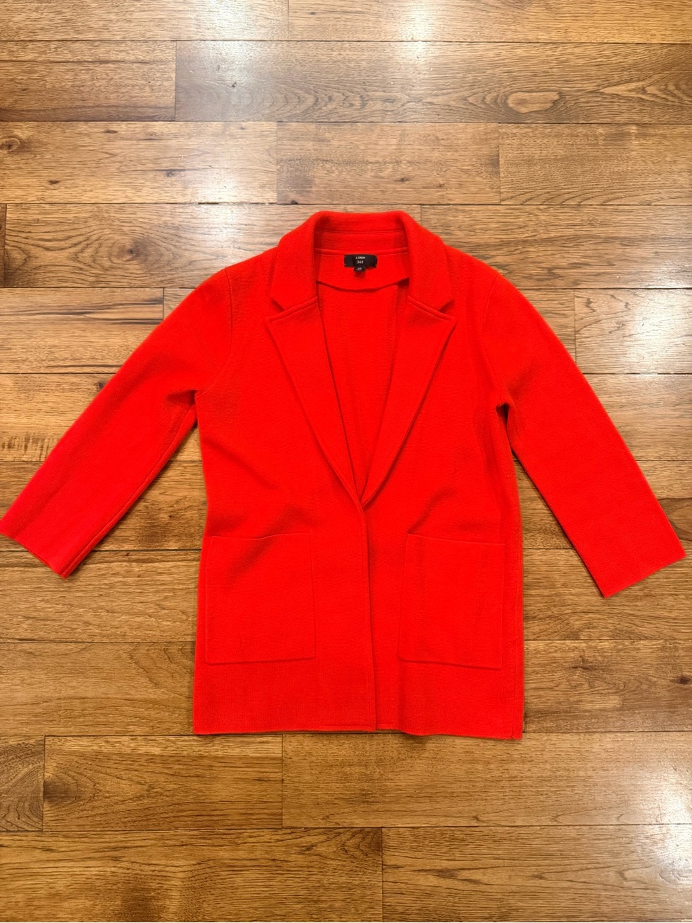 NEVER WORN J.Crew Sophie Open-Front Sweater-Blazer Wool Blend Red Heather Poppy